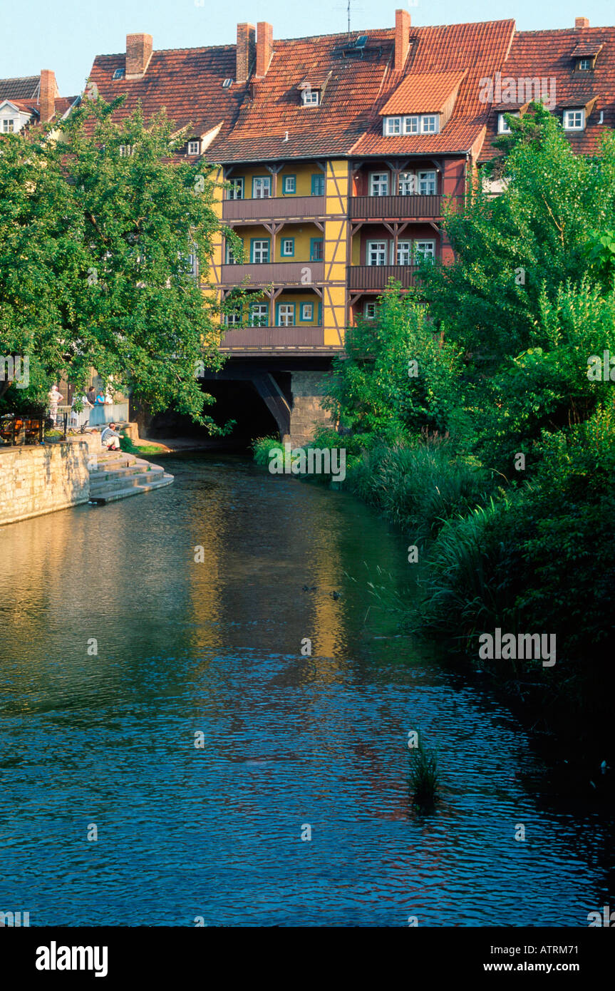 Merchants Bridge Erfurt Stock Photo Alamy