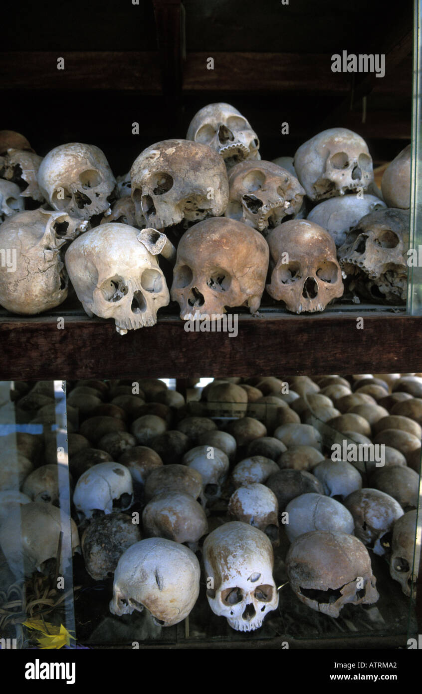 The killing fields of Choeung Ek victims of the Pol Pot regime Stock Photo