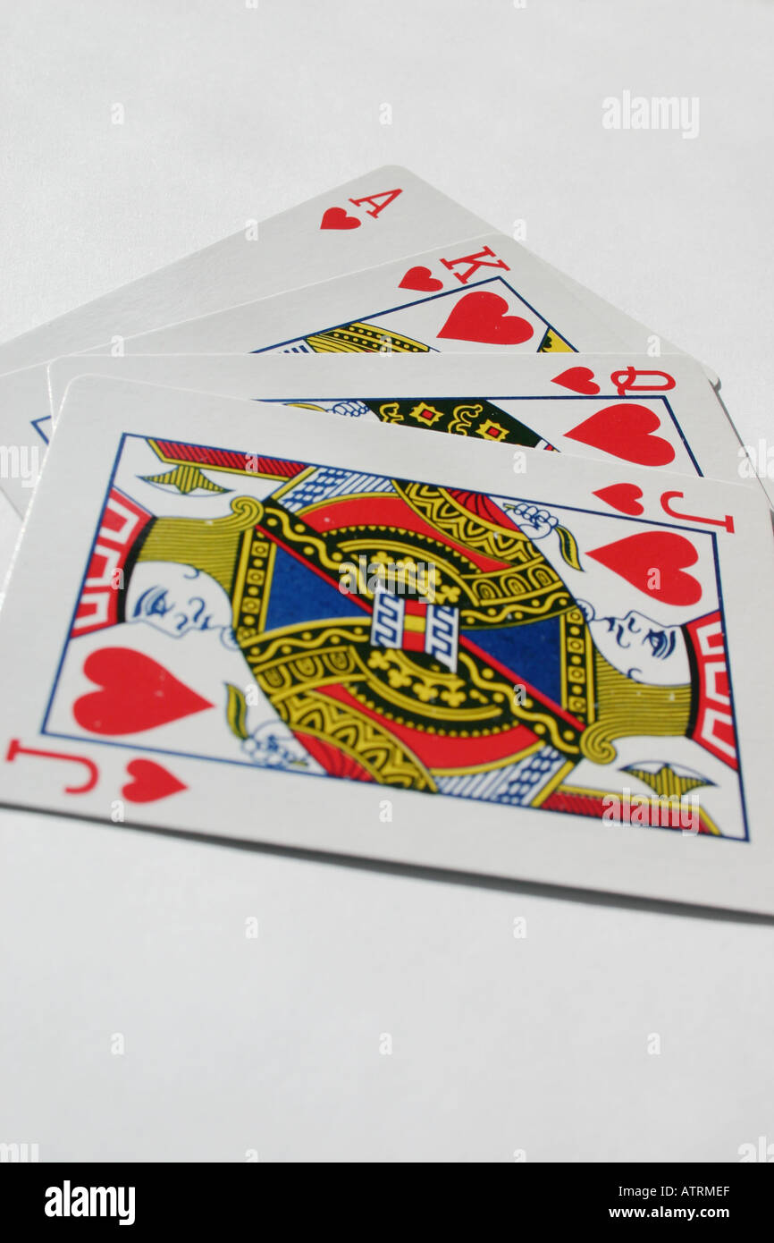 The King, Queen, Jack And Ace Of The Hearts Suit From A Deck Of Playing  Cards Stock Photo, Picture and Royalty Free Image. Image 3143477.