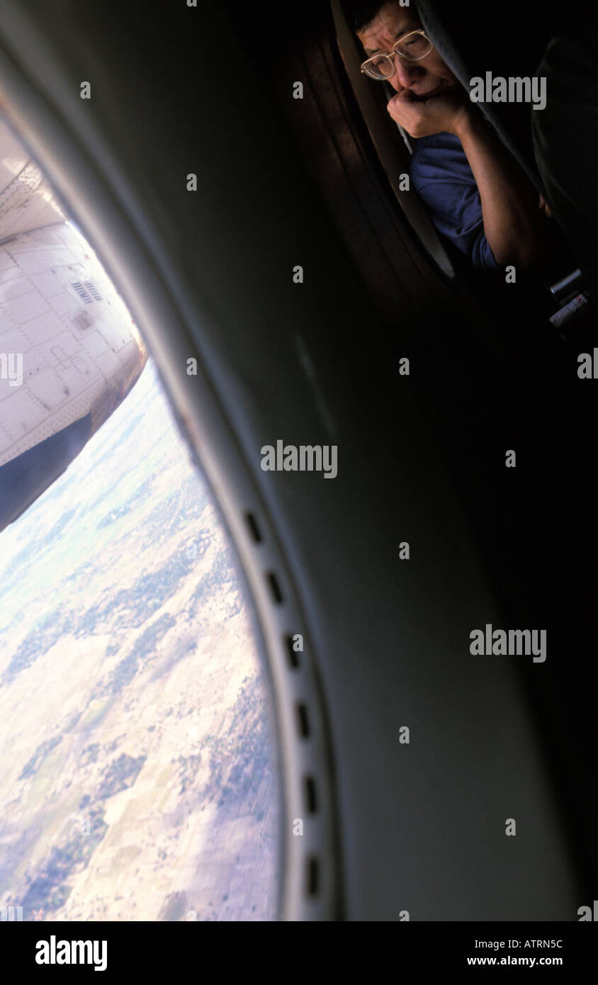 Flying over Cambodia Stock Photo