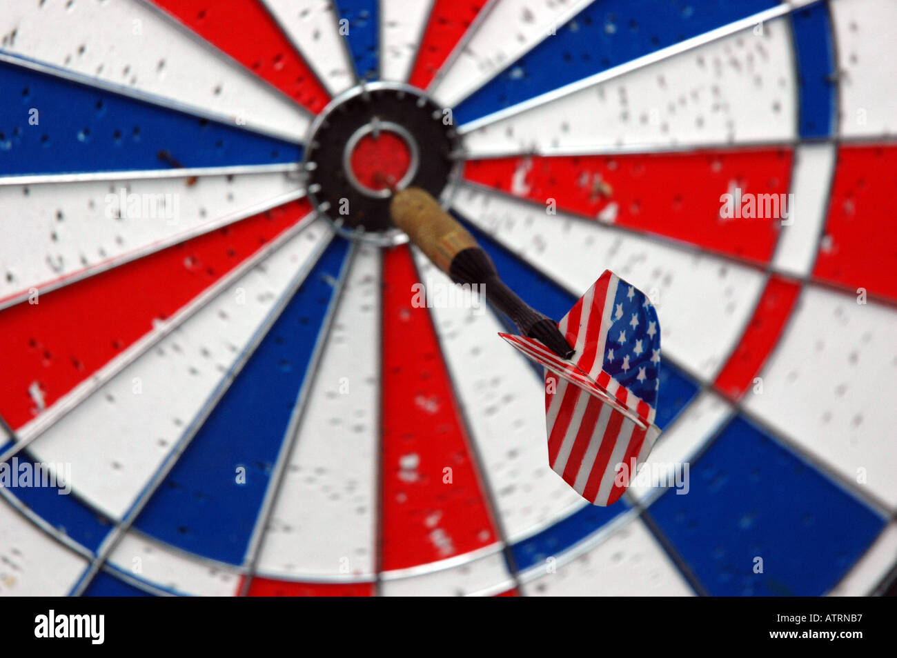 American Flag Dart Board and Bull s Eye Stock Photo Alamy
