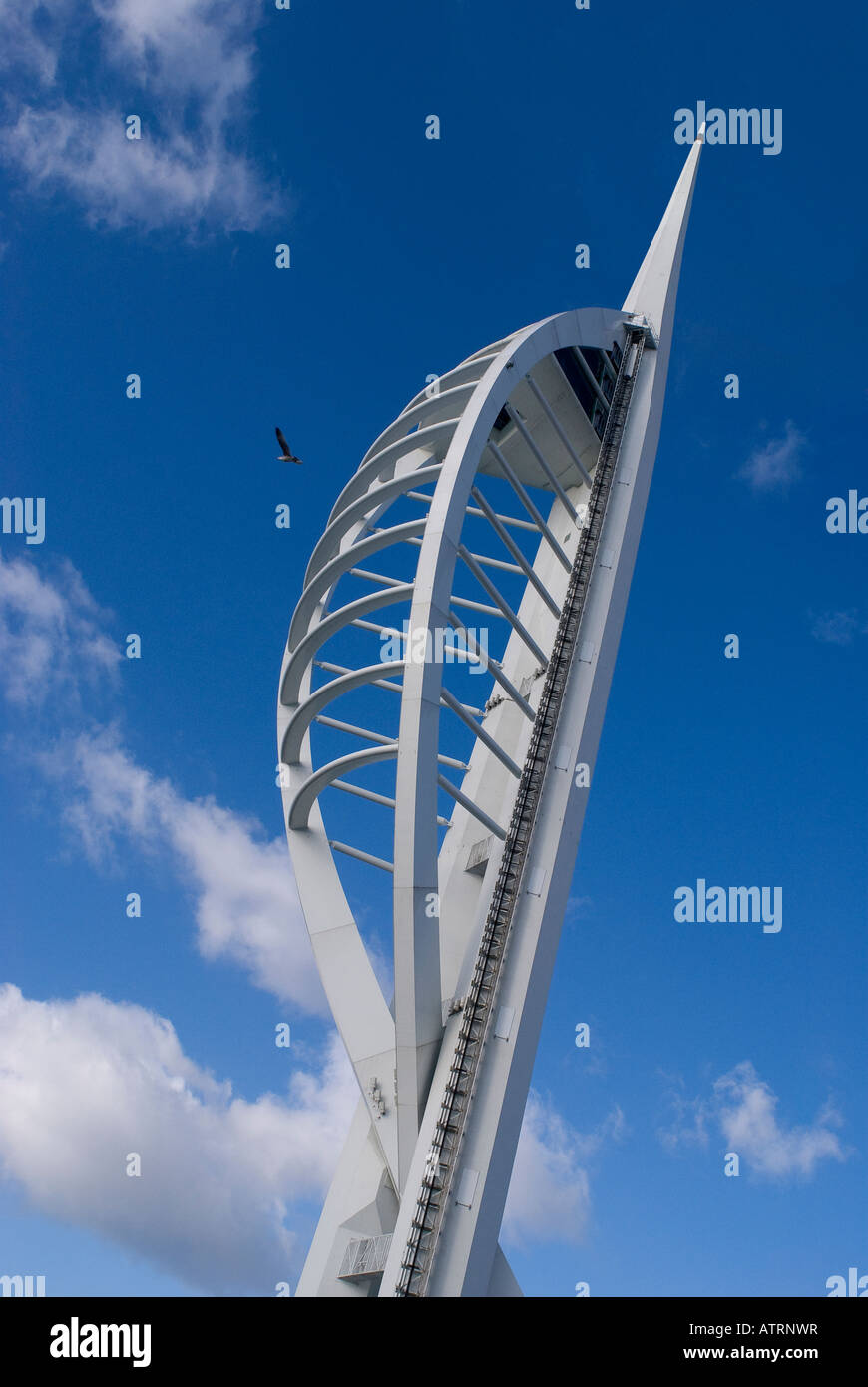Spinnaker Tower overlooking Porstmouth harbour, southern England Stock Photo