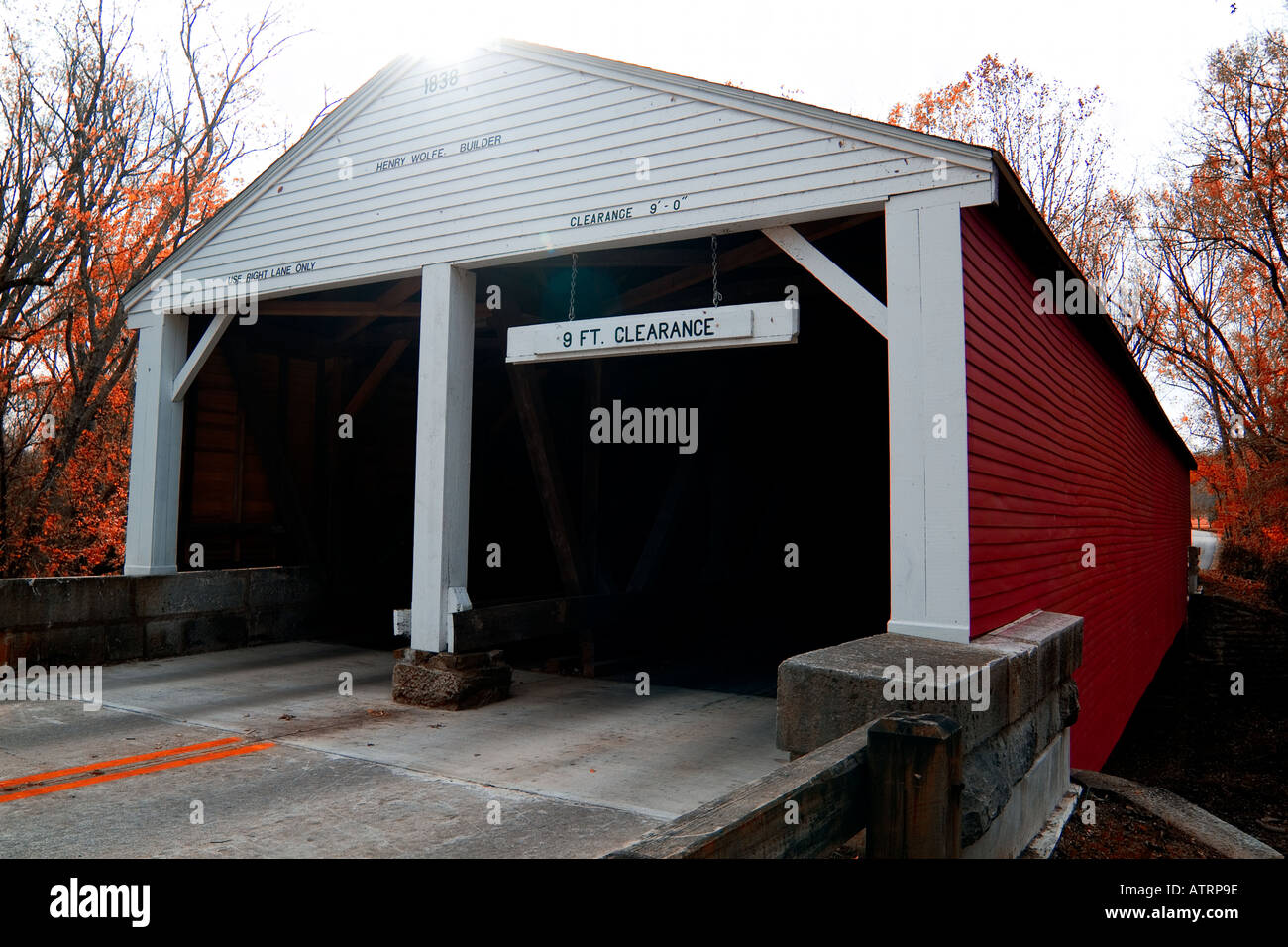 Ramp Creek Covered Bridge in Brown County Indiana State Park Stock