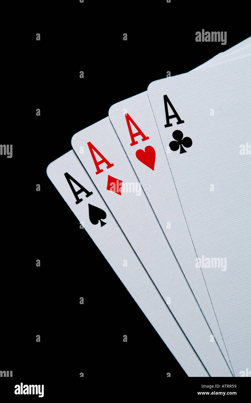 Playing cards four aces Stock Photo Alamy