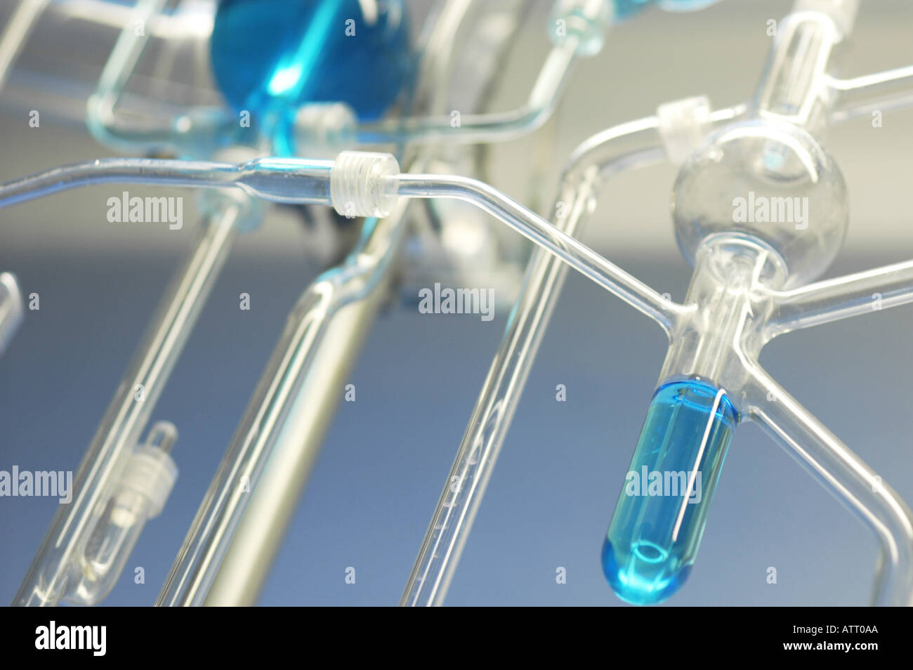 Laboratory test arrangement eprouvette with liquid Stock Photo - Alamy