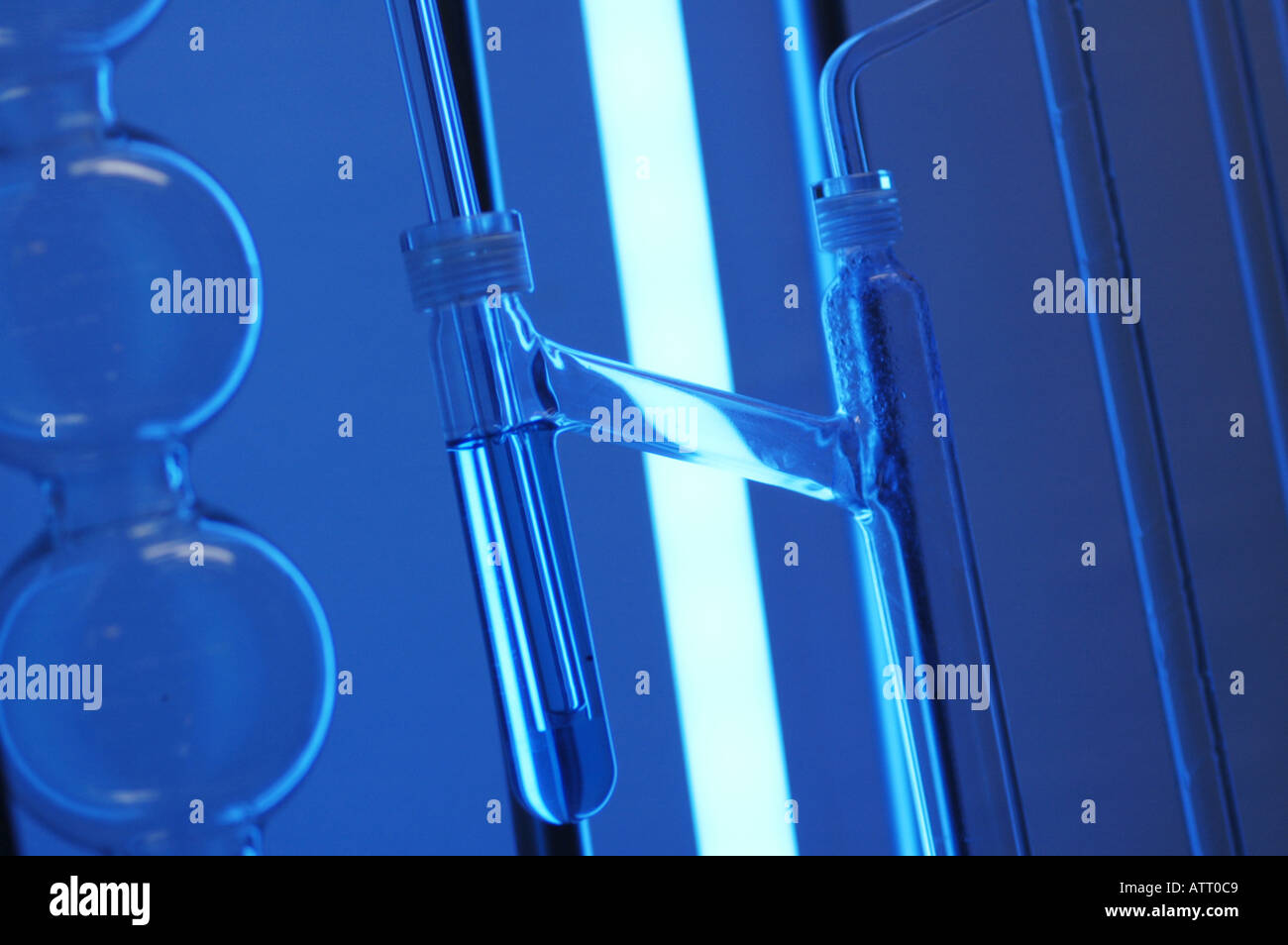 Laboratory test arrangement eprouvette with liquid Stock Photo - Alamy