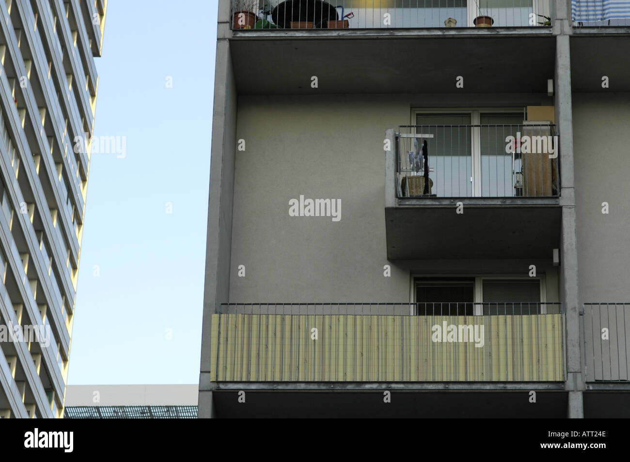 Vienna, Danube City, modern architecture, flats with balconies Stock