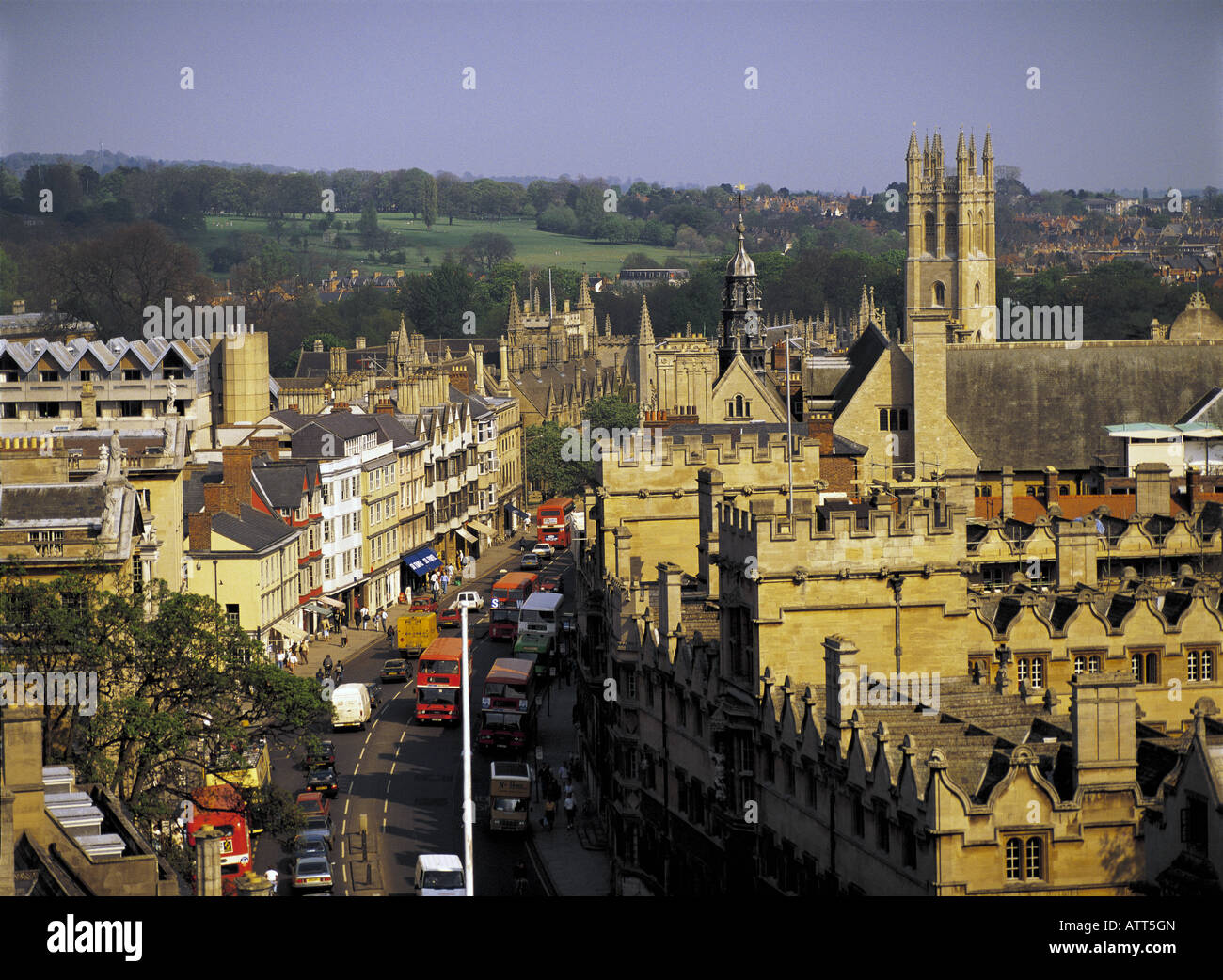Overview of High Street, Oxford, England Stock Photo Alamy