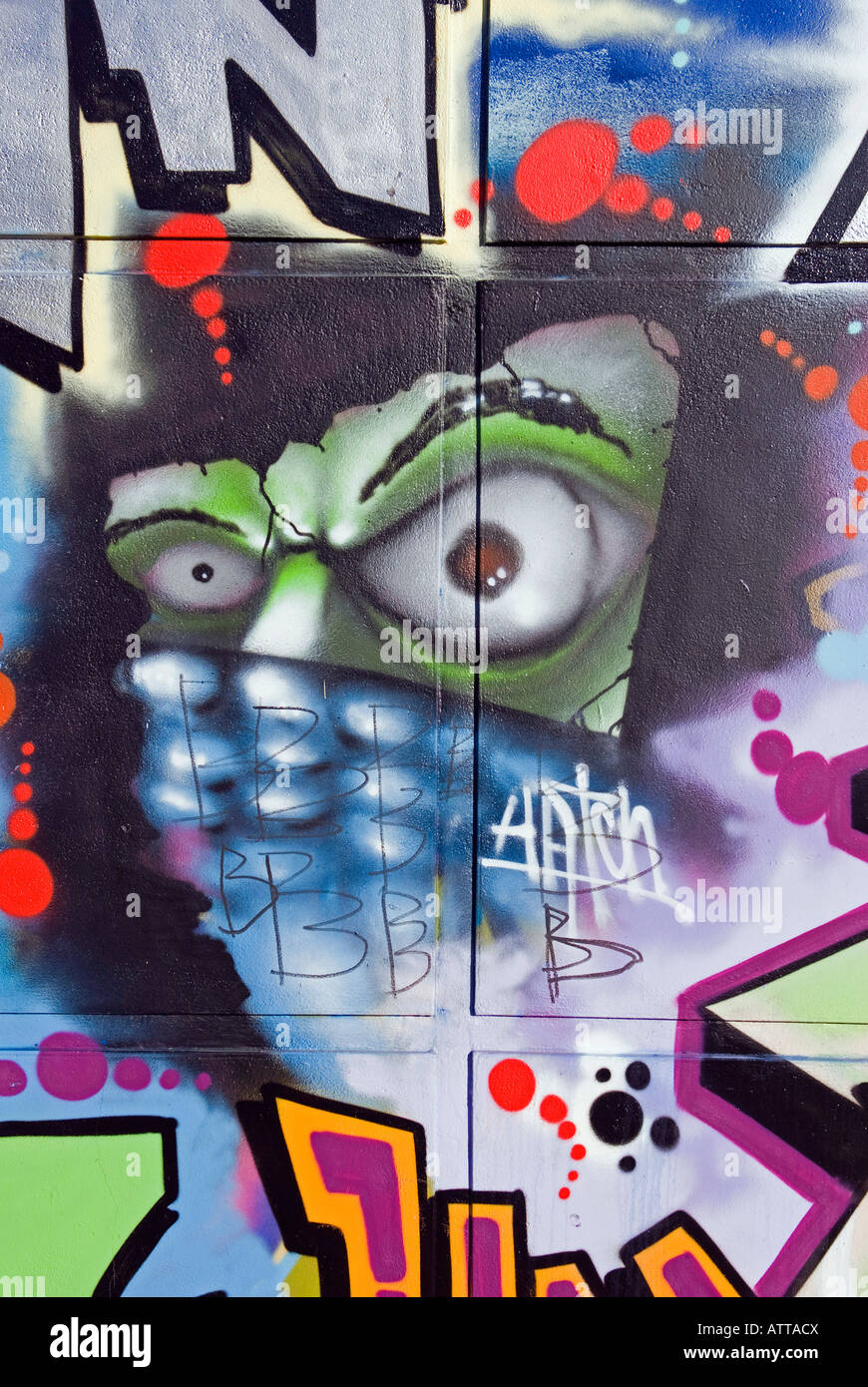 graffiti in canary wharf Stock Photo