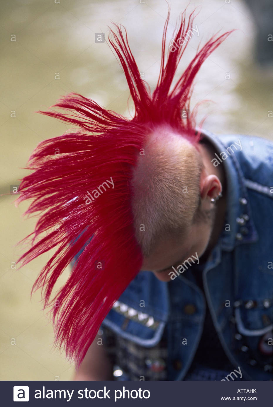 Male punk with red mohican hairstyle Stock Photo: 16386030 