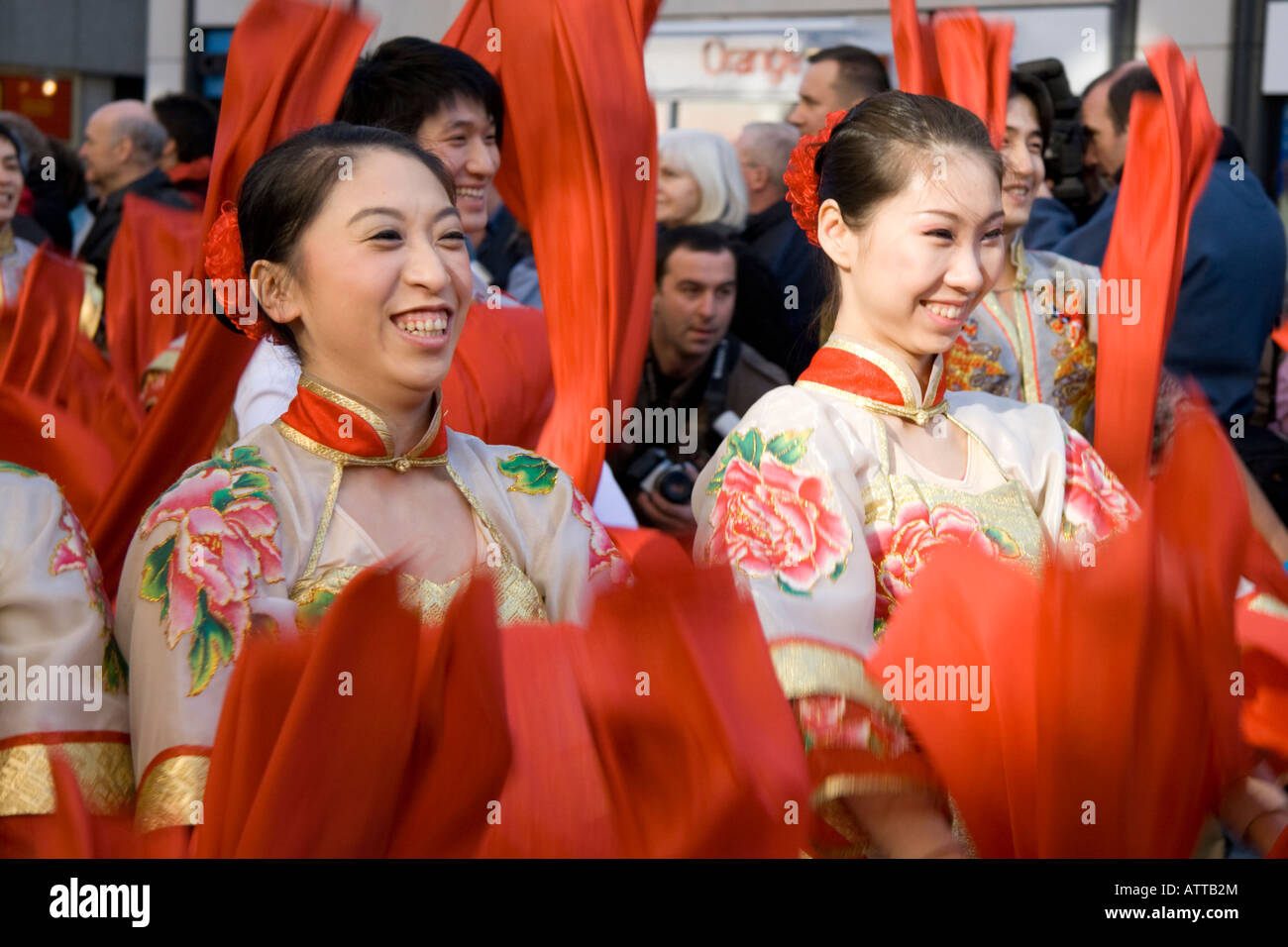 The official Chinese New Year Parade in London was held on the 10th February 2008. Stock Photo