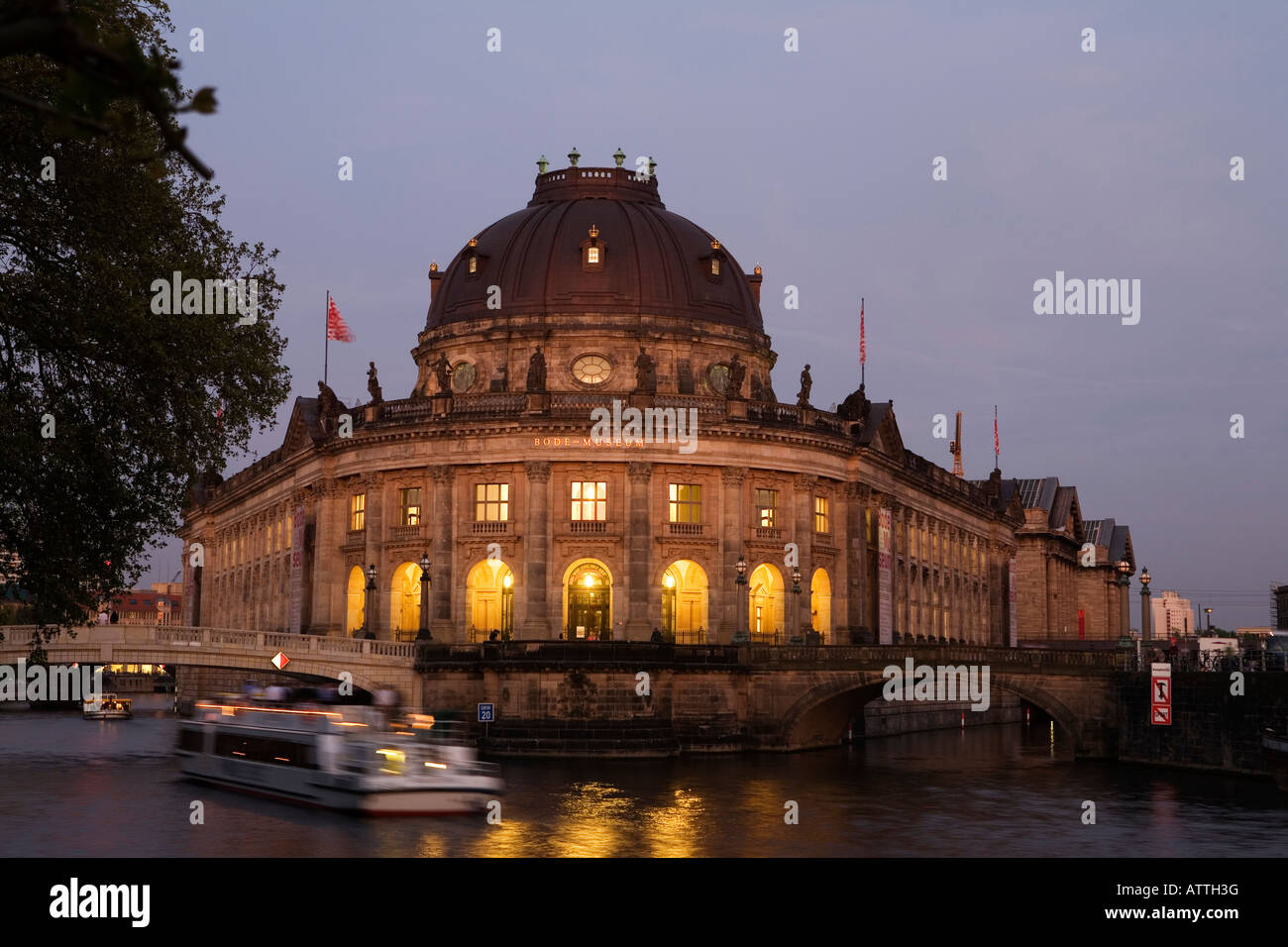Bode Museum in Berlin Mitte at dusk Berlin Germany Europe EU Stock Photo