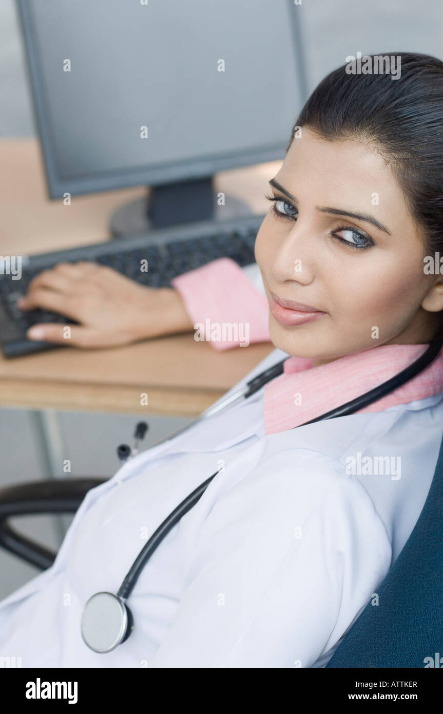 Doctor sitting side view hi-res stock photography and images - Alamy
