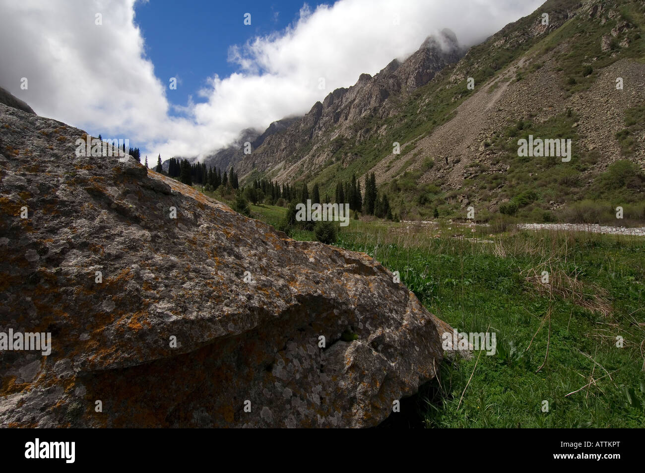 Ala Archa Canyon, Boks peak, Kyrgystan Stock Photo