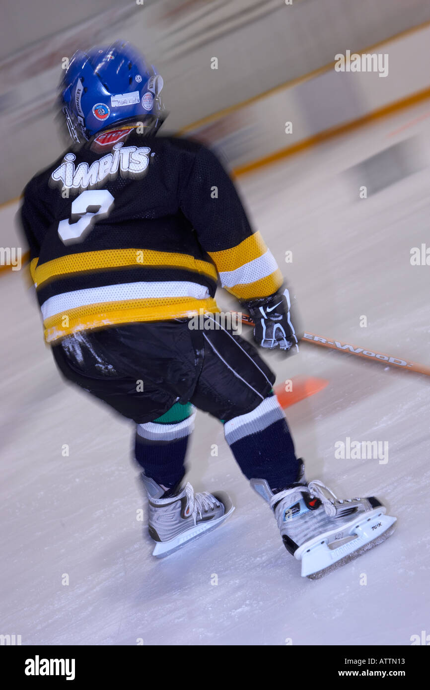 Boy at hockey practice Stock Photo Alamy