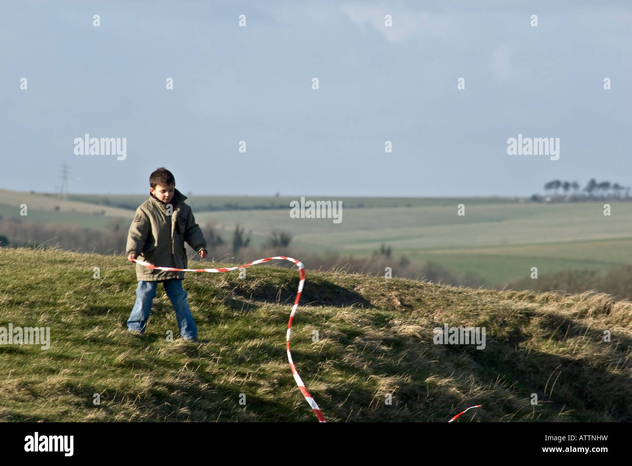 Boy [home made] kite Stock Photo - Alamy