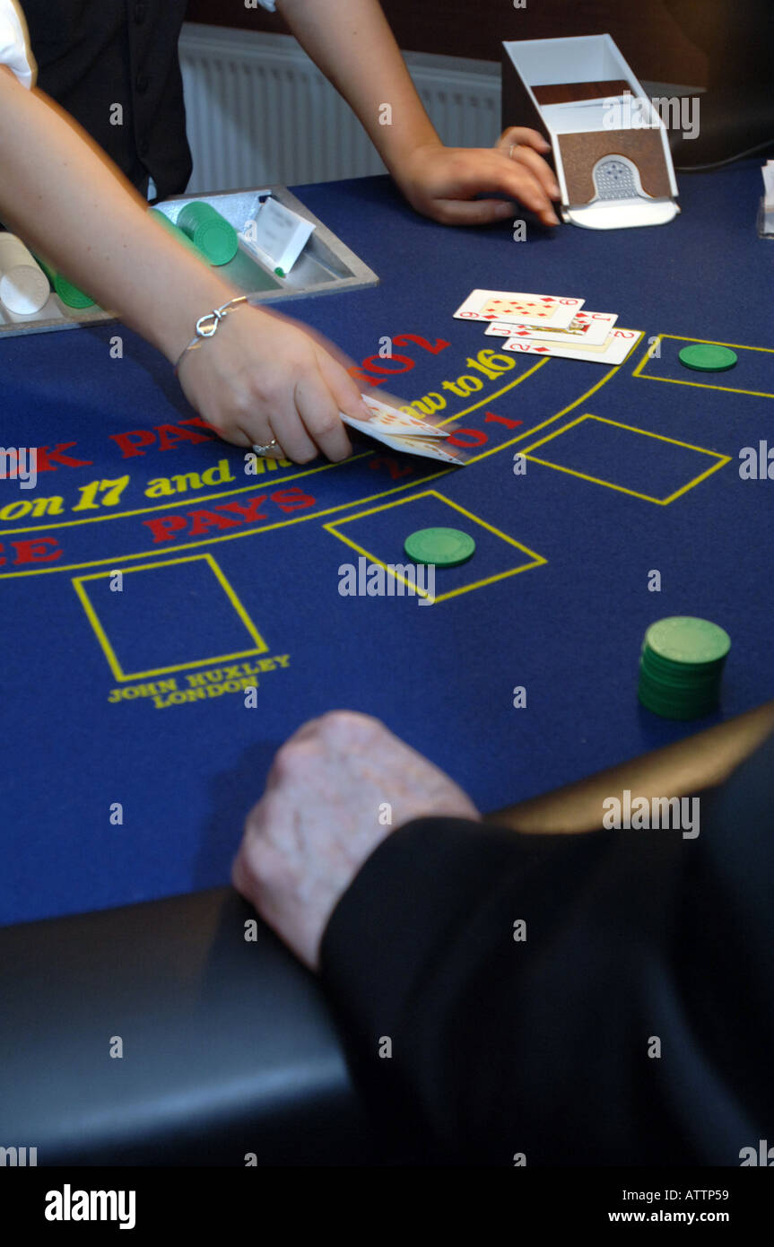 Card table at a casino Stock Photo