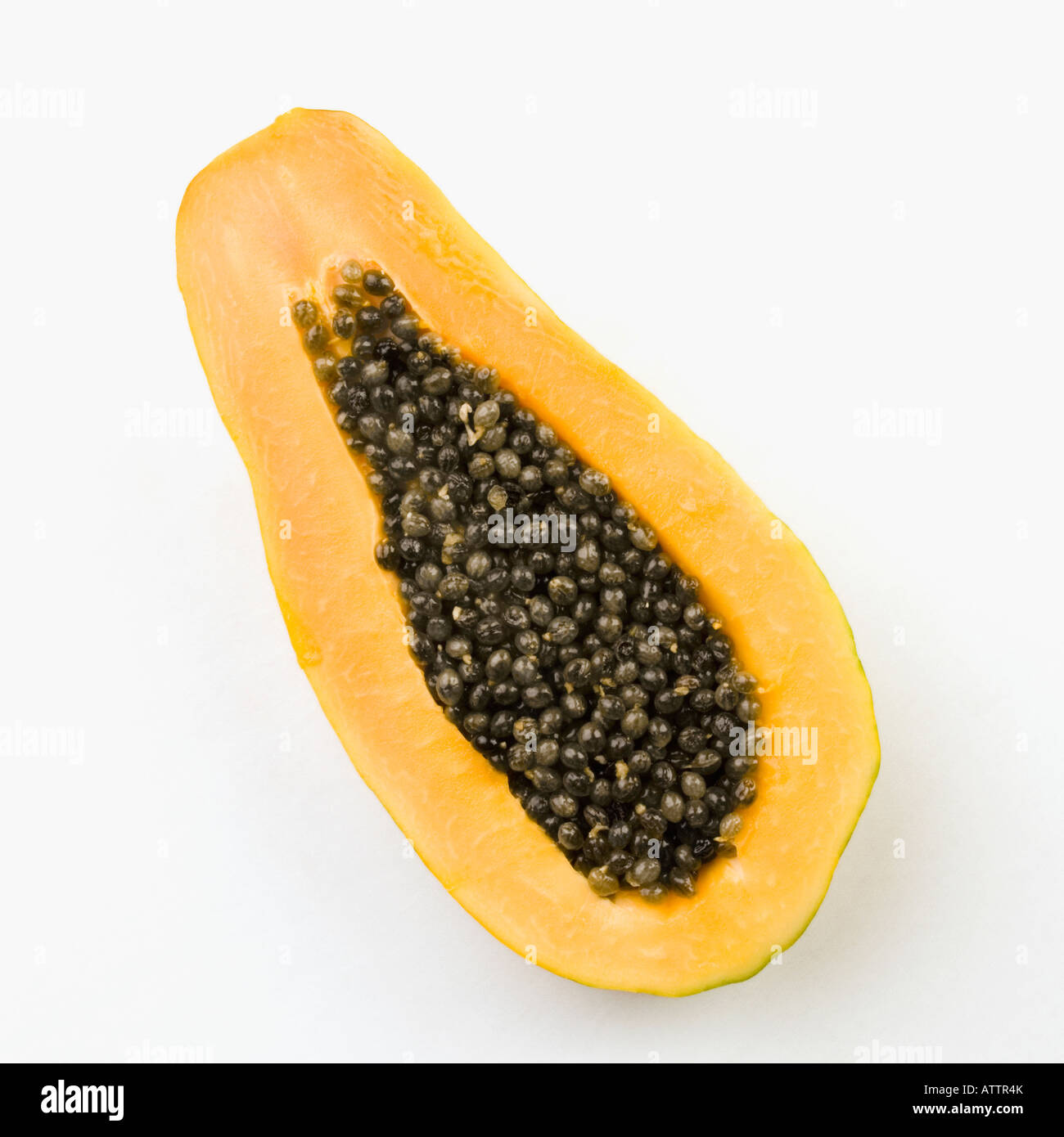 Close-up of cross section of a papaya Stock Photo