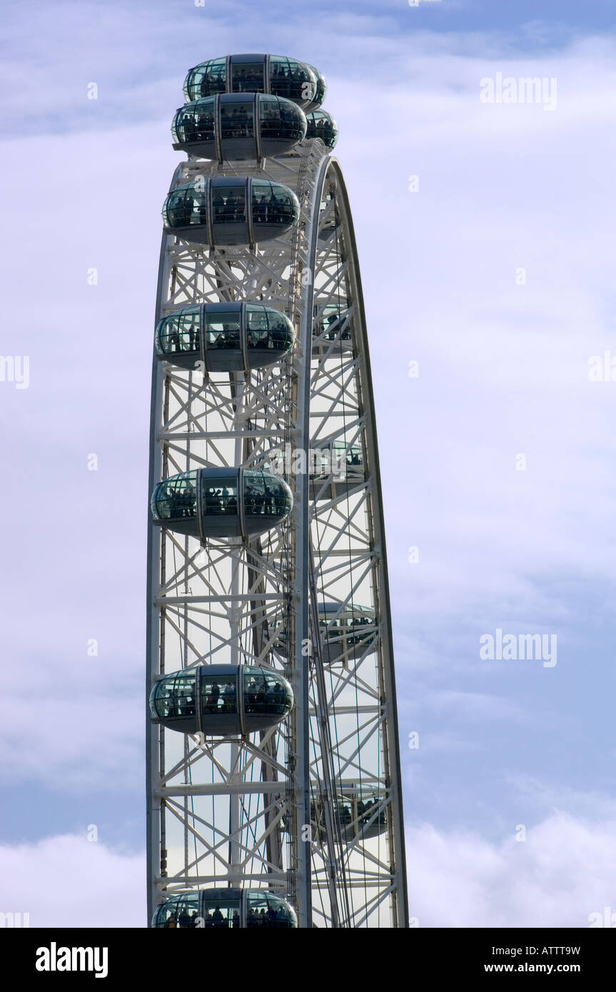 london eye, millenium, attraction, sight seeing, pod, pods, blue sky, clouds, wheel Stock Photo