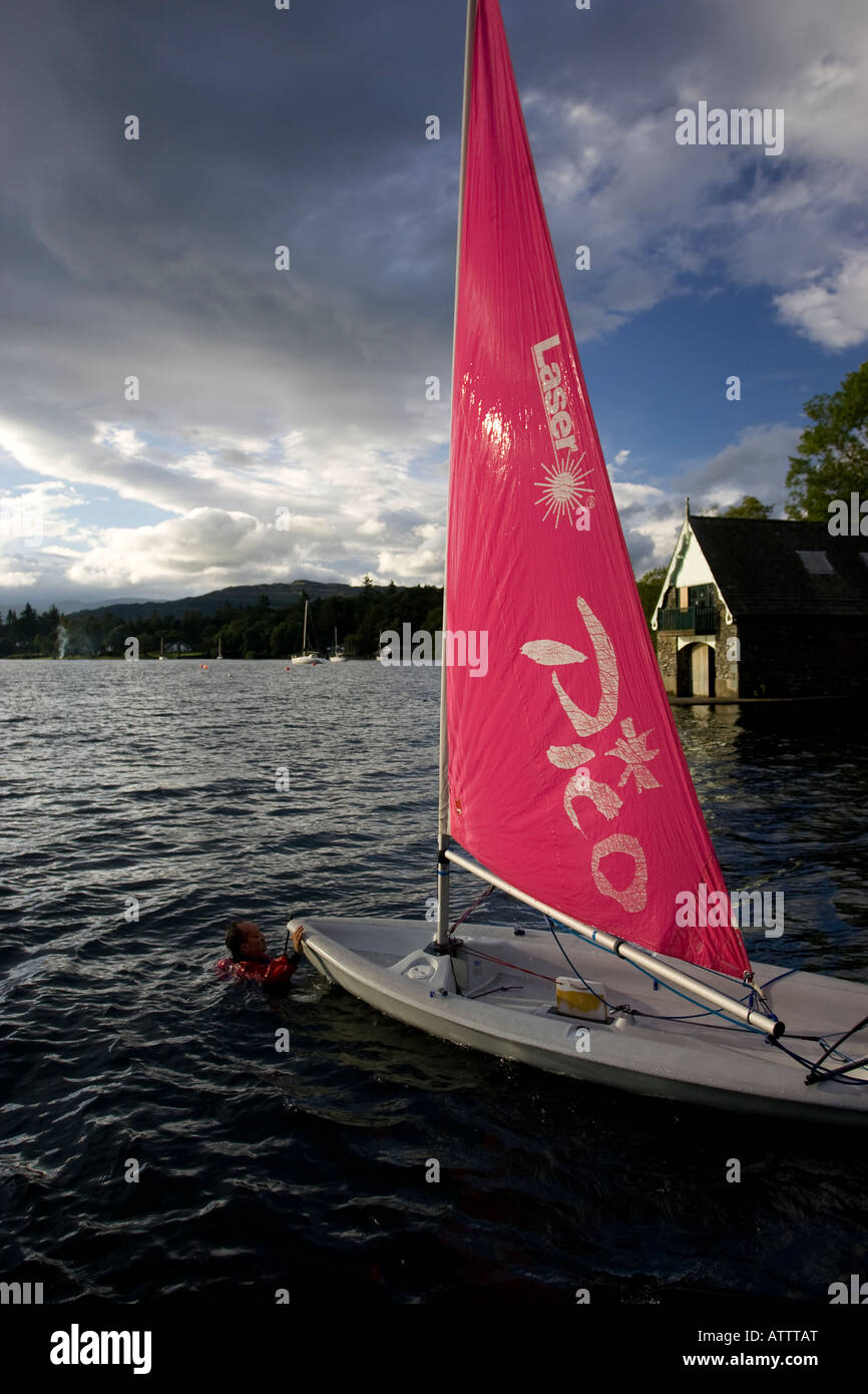 Adult Sail Training lesson on Lake Windermere Miller Ground England