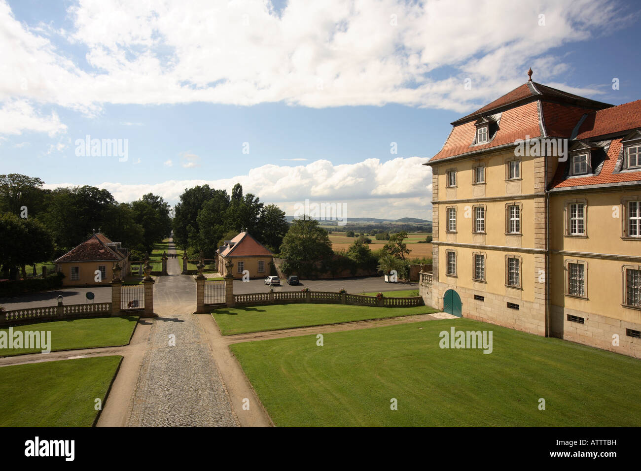 Fulda, Schloß Fasanerie, Schloßhof Stock Photo Alamy