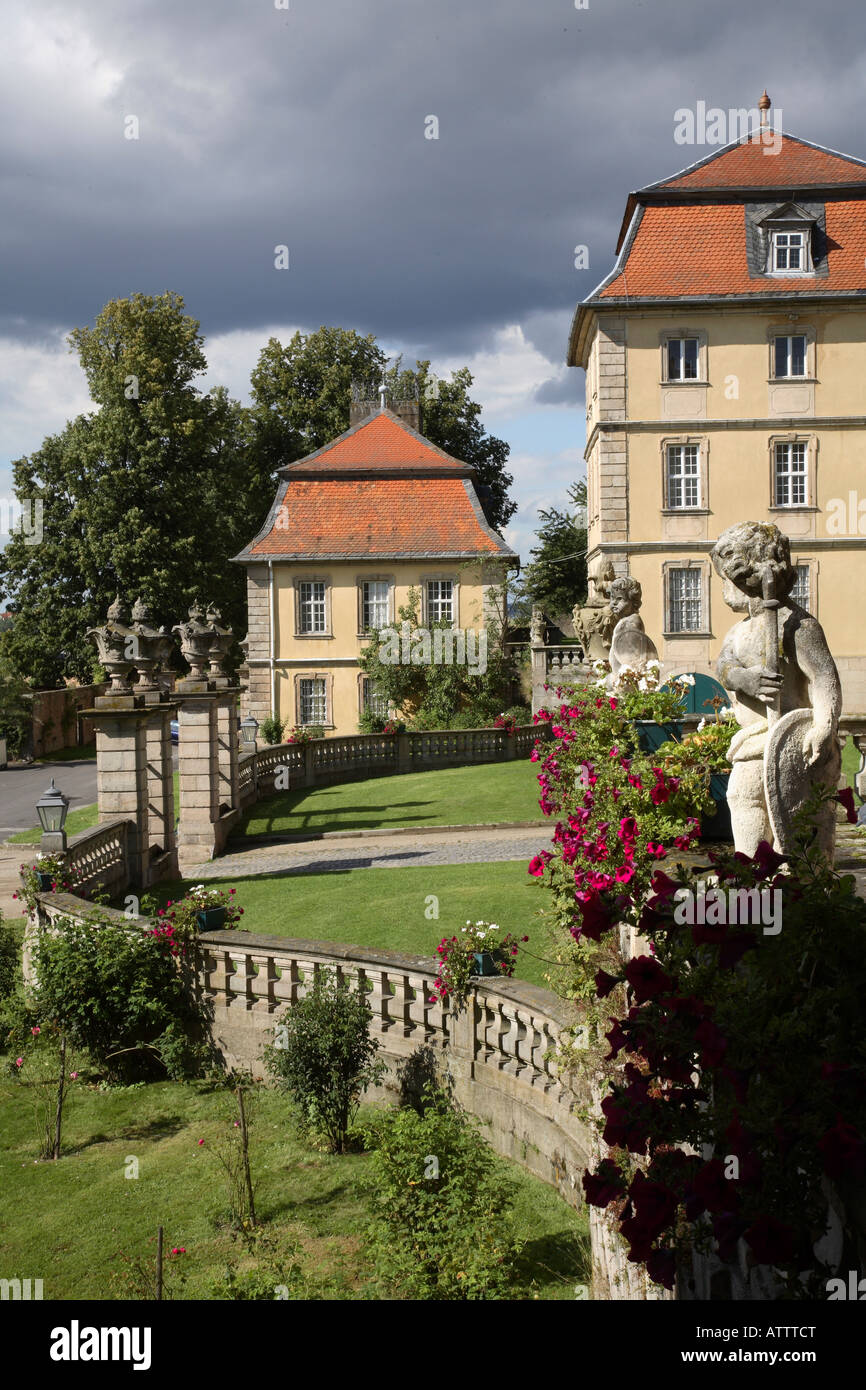 Fulda, Schloß Fasanerie, Schloßpark, Eingang zum Schloßhof Stock Photo
