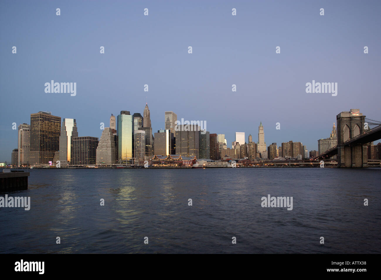 Manhattan New York city NY USA skyline at dawn Stock Photo