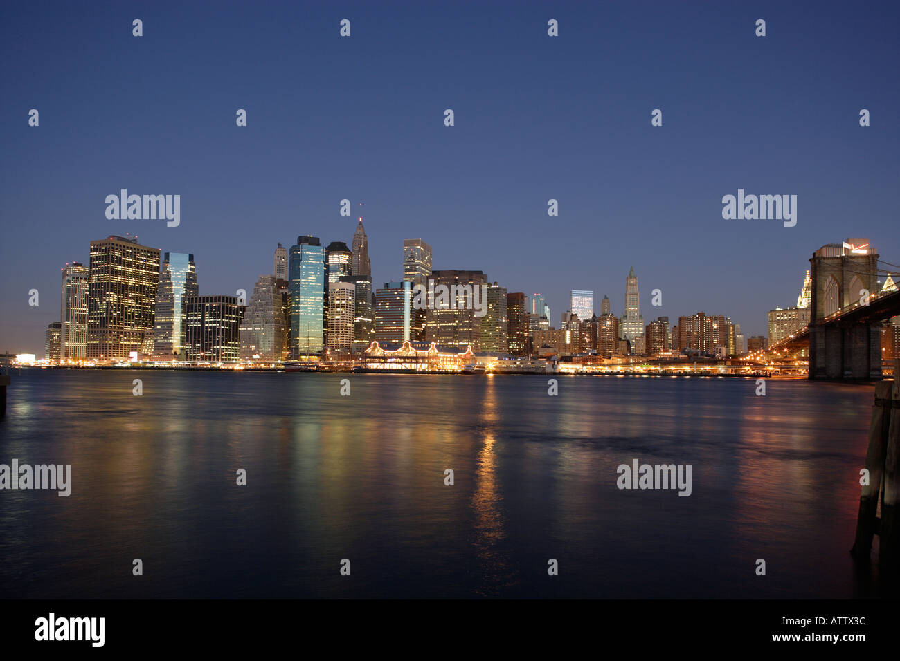 Manhattan New York city NY USA skyline at night Stock Photo