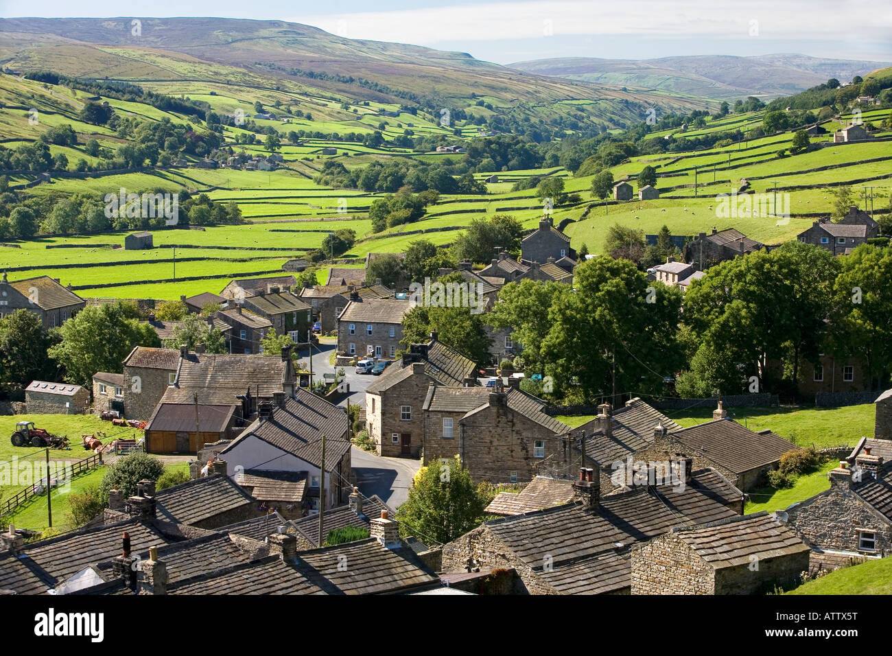 Gunnerside Village Swaledale Yorkshire Dales National Park England ...