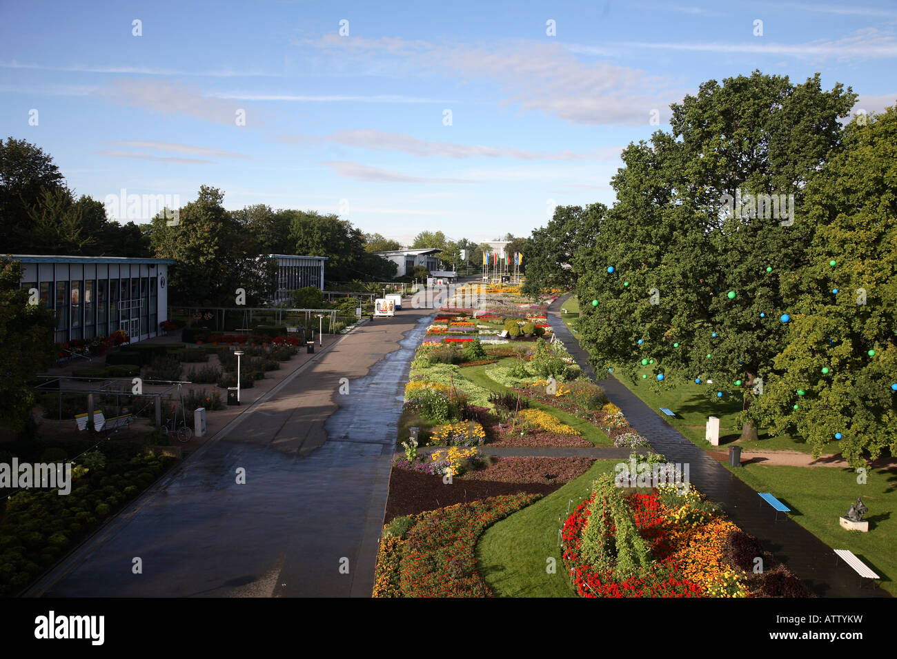 Erfurt, EGA-Park, Großes Blumenbeet Stock Photo