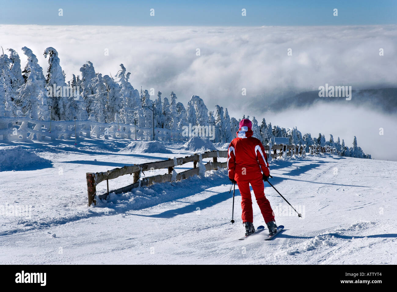 South Ski Slope Ski Centre Klinovec Ore Mountains Czech Republic ...
