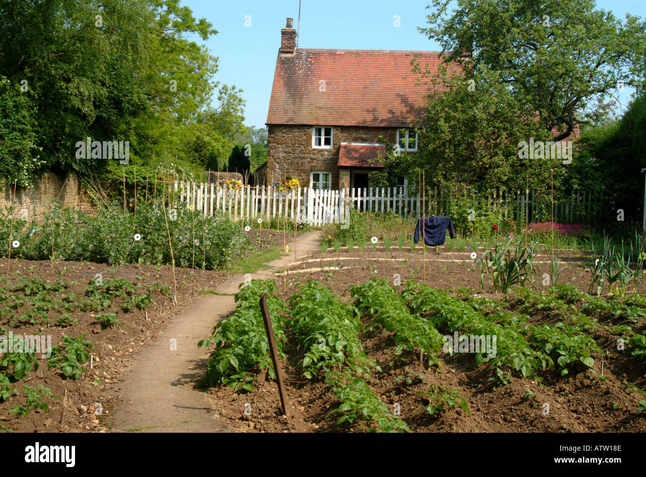 Cottage and garden Lower Heyford Oxon Stock Photo