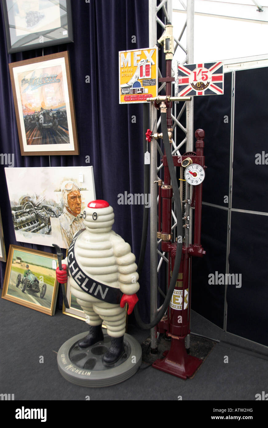 Old Michelin Man Statue and Other Motoring Memorabilia For Sale at the Bonlams Auction Stock Photo