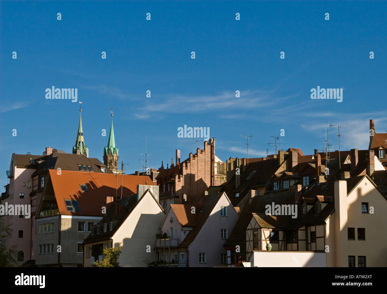 Rooftops of the historic Old Town, Nuernberg, Germany Stock Photo