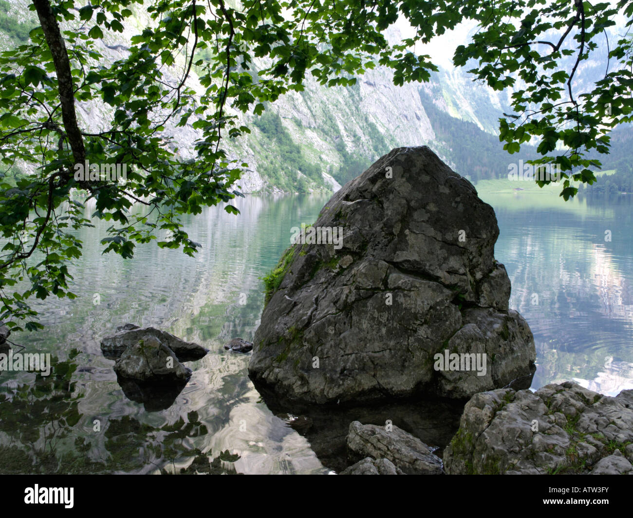 Lake Obersee, Berchtesgaden National Park, Germany Stock Photo