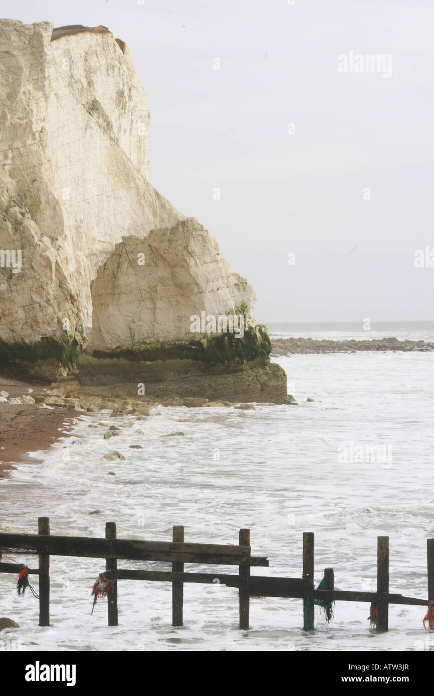 'Seaford Head from the foot of the cliffs, Seaford, East Sussex' Stock Photo