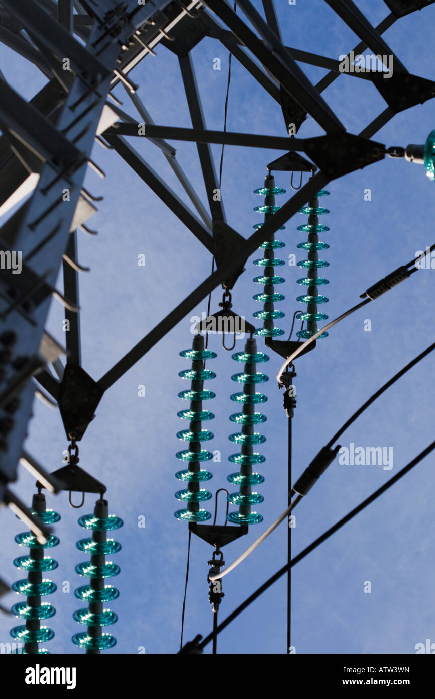 Electricity pylon and wires Stock Photo Alamy