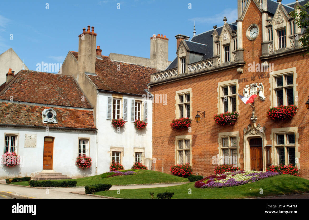 15th Century Town Hall at Auxonne Cote d Or France Stock Photo