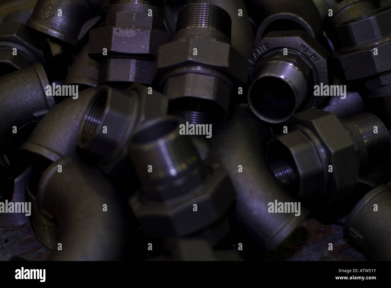 Loose Pipe Fittings Couplings Stock Photo Alamy