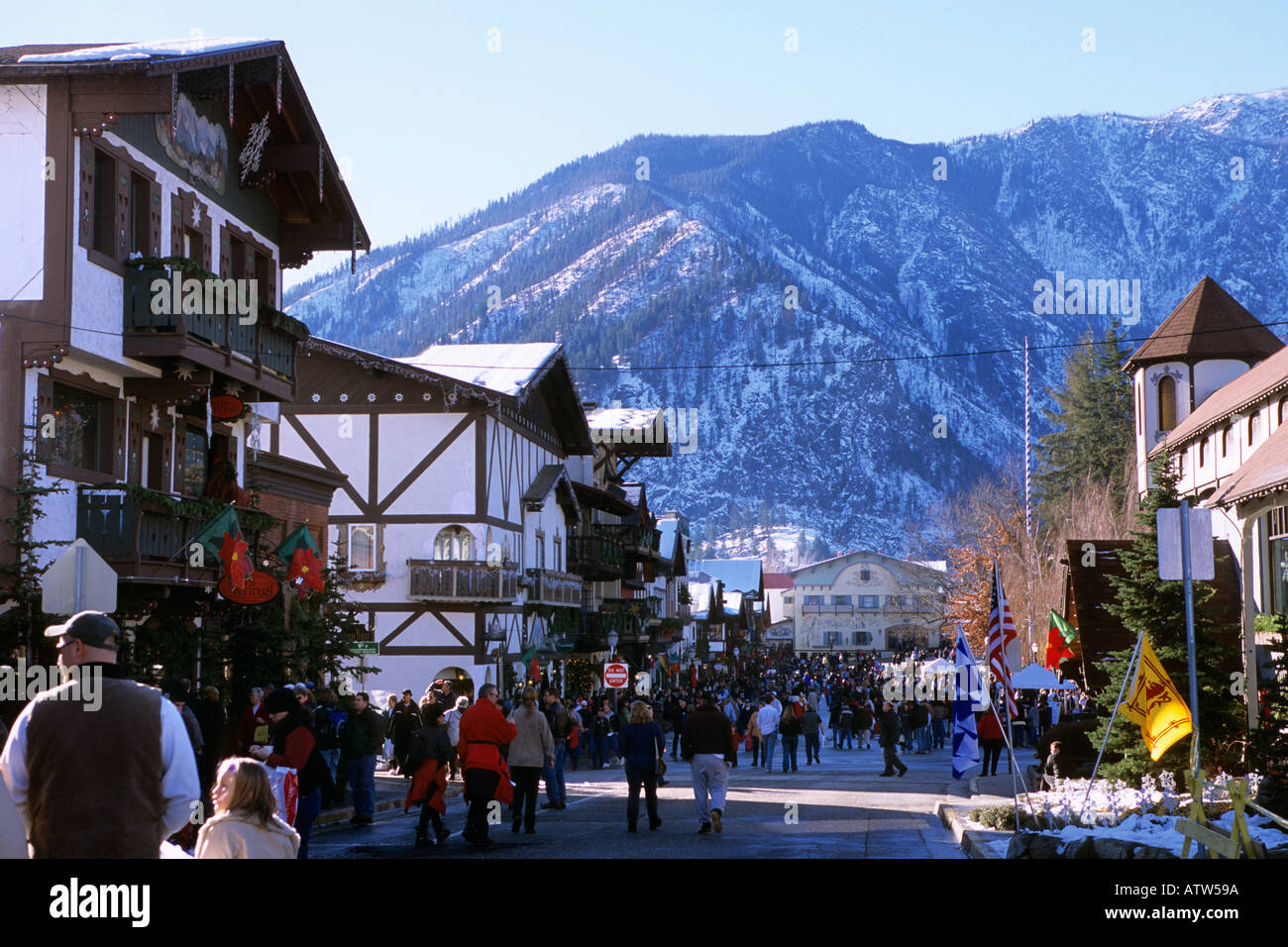 Leavenworth Washington Shops Stock Photo Alamy