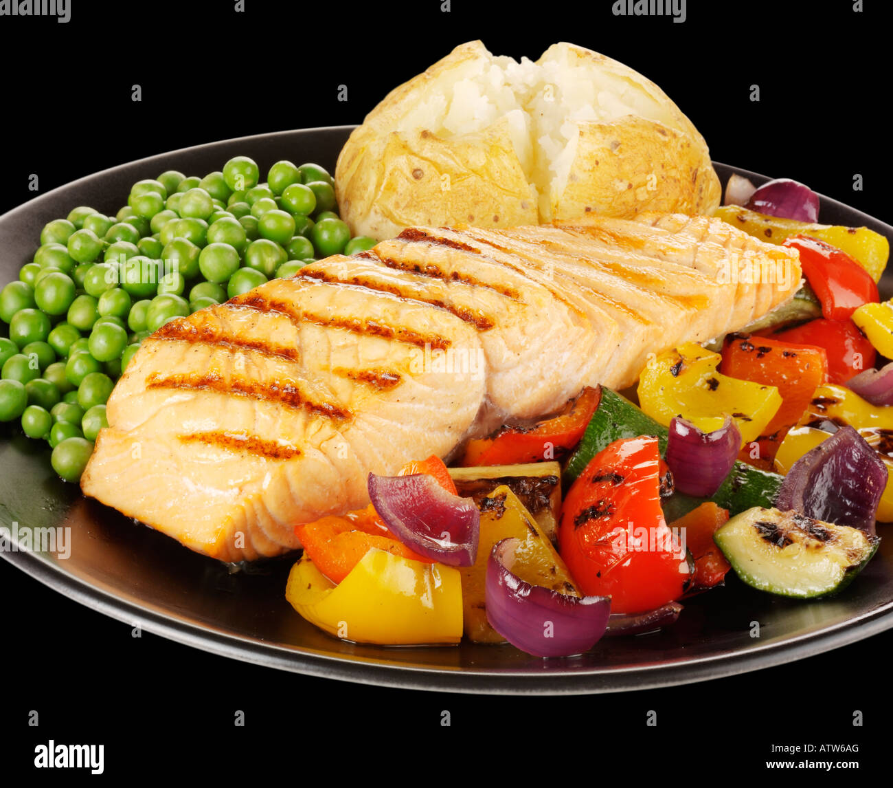 SALMON FILLET DINNER Stock Photo - Alamy