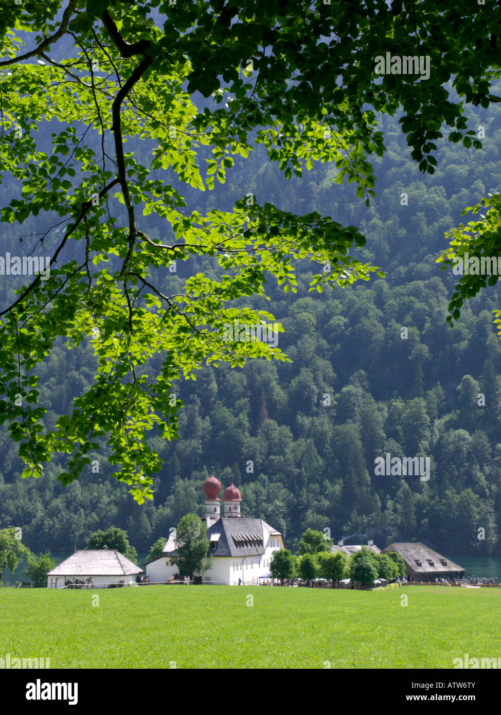 Pilgrimage church St. Bartholomew, Berchtesgaden National Park, Germany Stock Photo