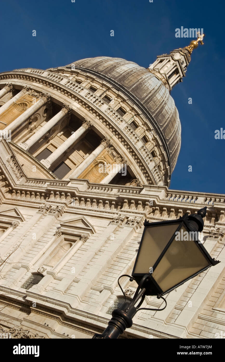 Saint Paul's Cathedral, London, Against A Bright Blue Sky Stock Photo