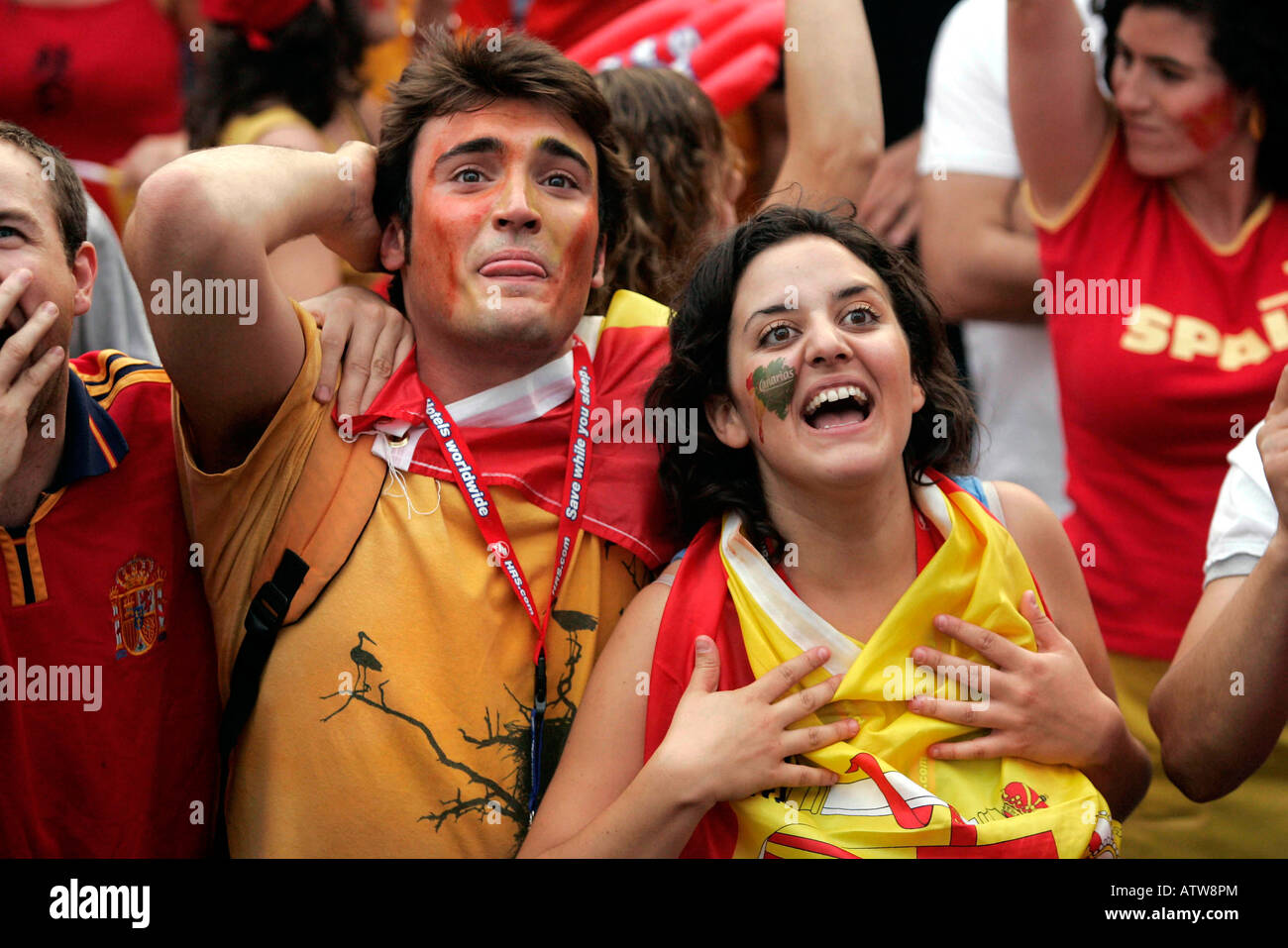 Spanish soccer fans cheer team hires stock photography and images Alamy