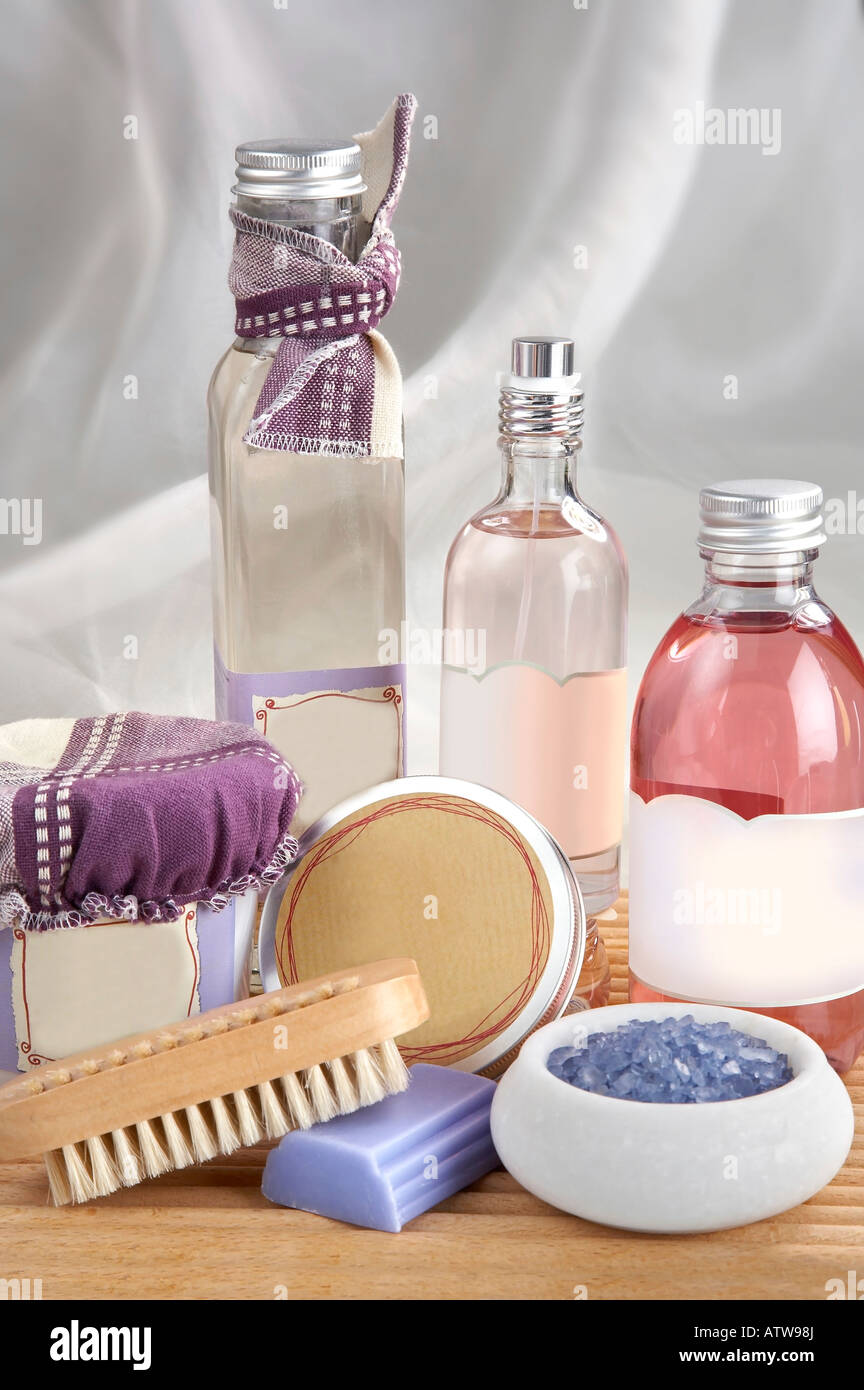 Collection of bath related items Stock Photo Alamy