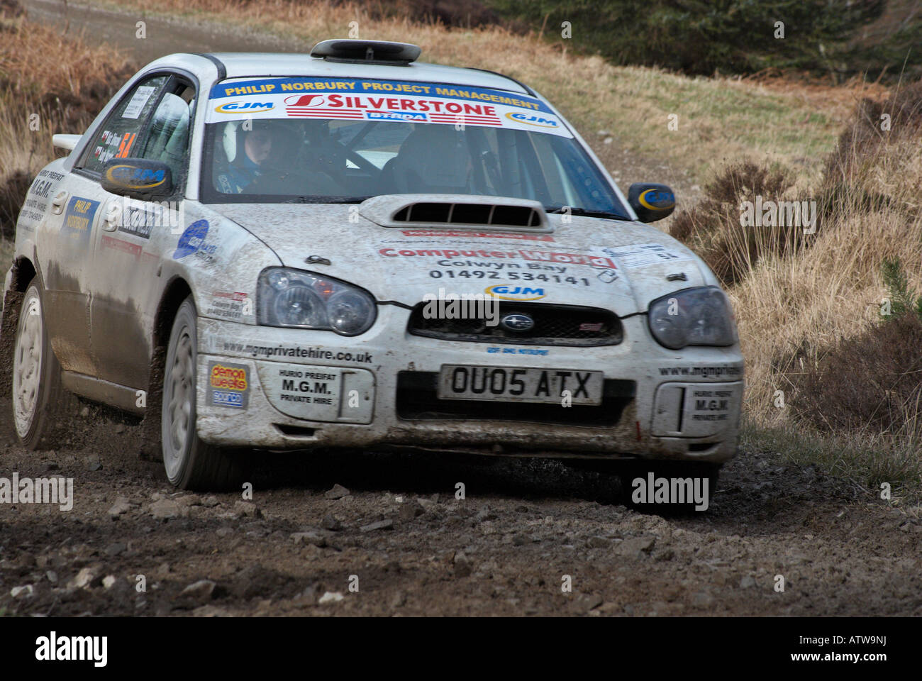 Rally Car on a special forest stage of a motor sport rally Stock Photo ...