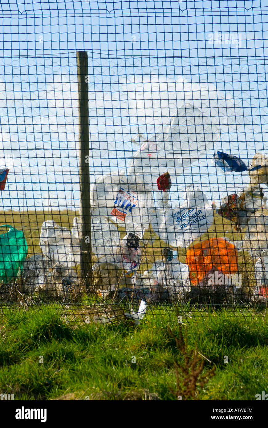 Rubbish blown on wind trapped hires stock photography and images Alamy