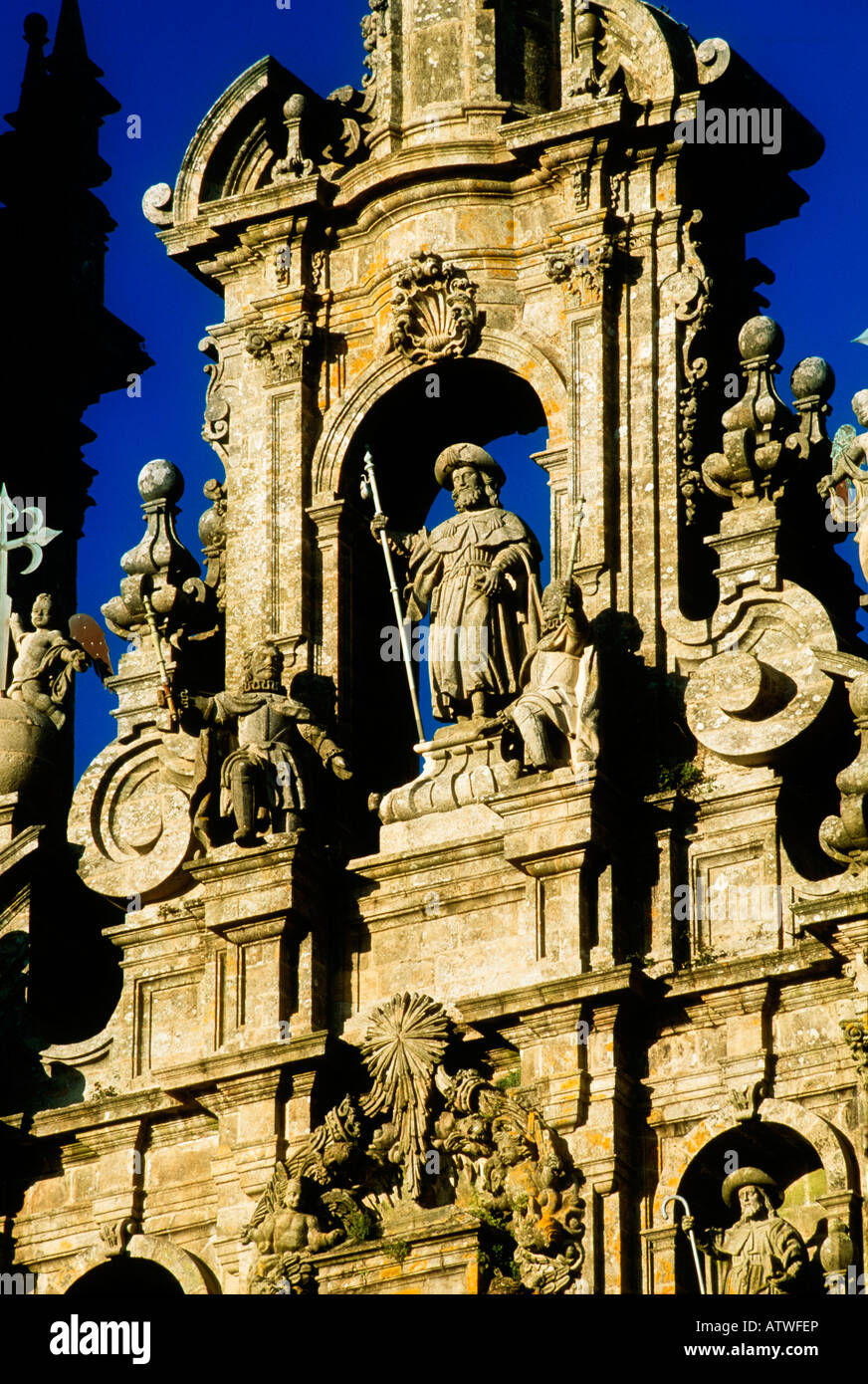 Detail of Santiago De Compostela Cathedral, Galicia, Spain Stock Photo