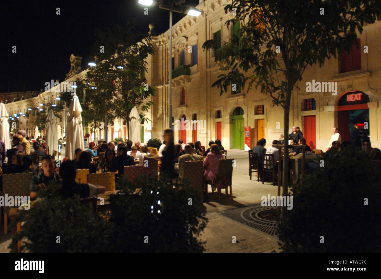 Valletta Waterfront new bar and leisure area The Island of Malta Stock