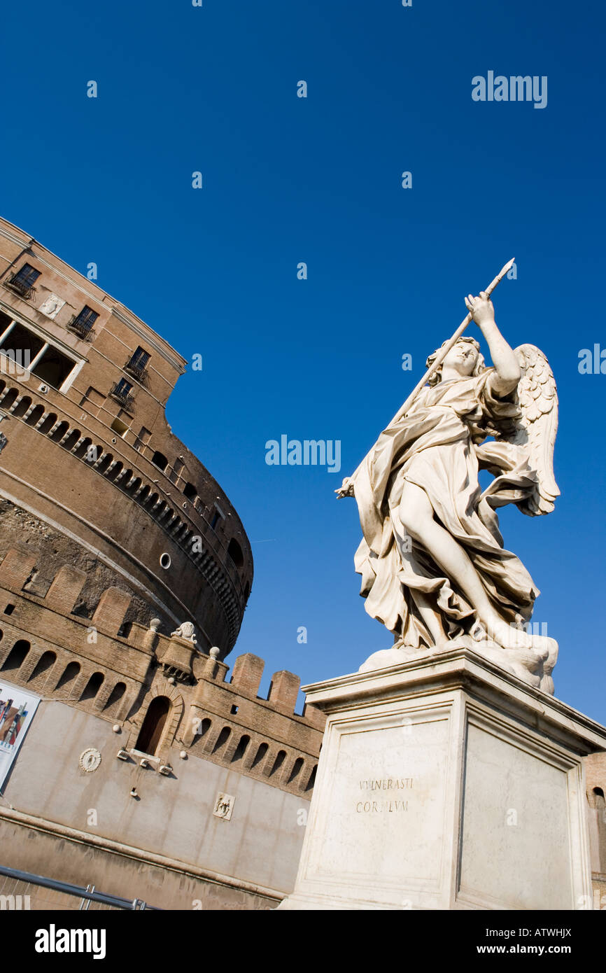 The angels statues by Bernini along the San´Angelo bridge. City of Rome